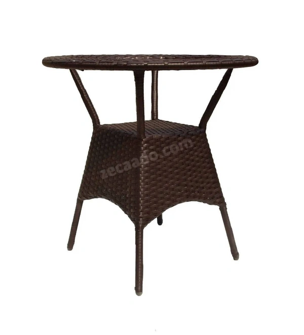 Zecado Joyous 4 Seater Patio Coffee Table with Yellow Cushions in Brown Corduroy Finish - Brown