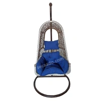 Zecado Maharaja Gold Swing In Golden & White with Blue Sofa Cushion - White