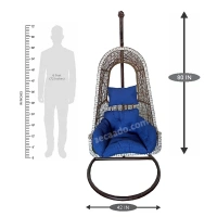 Zecado Maharaja Gold Swing In Golden & White with Blue Sofa Cushion - White