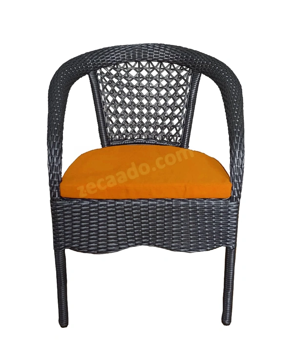 Zecado Mercury 4 Seater Patio Coffee Table with Orange Cushions in Grey Corduroy Finish - Grey