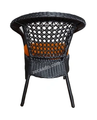 Zecado Mercury 4 Seater Patio Coffee Table with Orange Cushions in Grey Corduroy Finish - Grey
