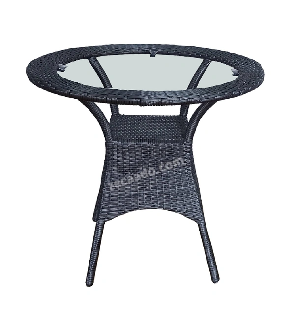 Zecado Mercury 2 Seater Patio Coffee Table with Brown Cushions in Grey Corduroy Finish - Grey