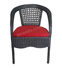 Zecado Mercury 2 Seater Patio Coffee Table with Red Cushions in Grey Corduroy Finish - Grey