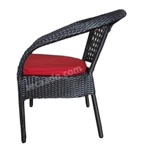 Zecado Mercury 2 Seater Patio Coffee Table with Red Cushions in Grey Corduroy Finish - Grey