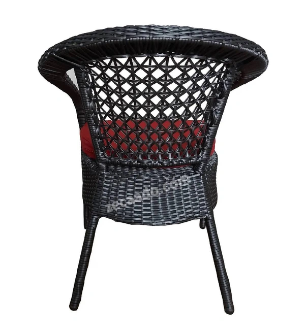 Zecado Mercury 2 Seater Patio Coffee Table with Red Cushions in Grey Corduroy Finish - Grey