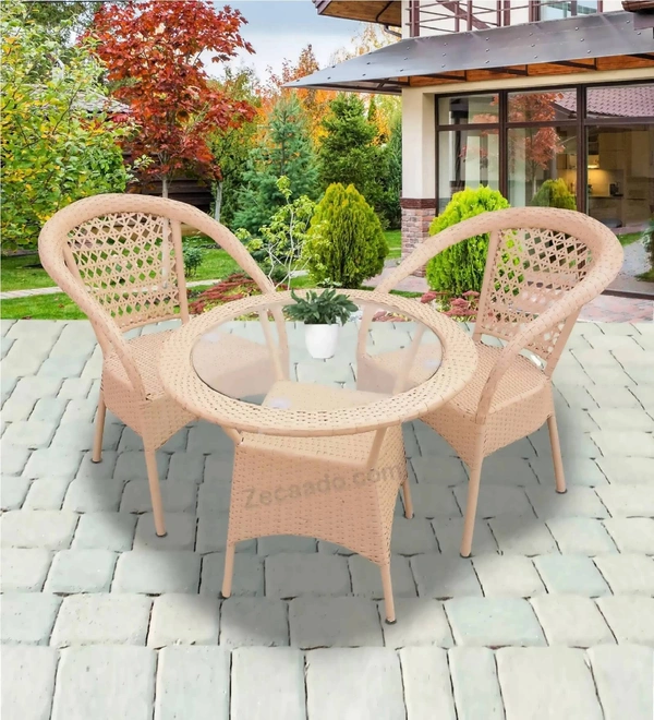 Zecado Nectar 2 Seater patio Coffee Table set in Fawn Corduroy Finish - Fawn