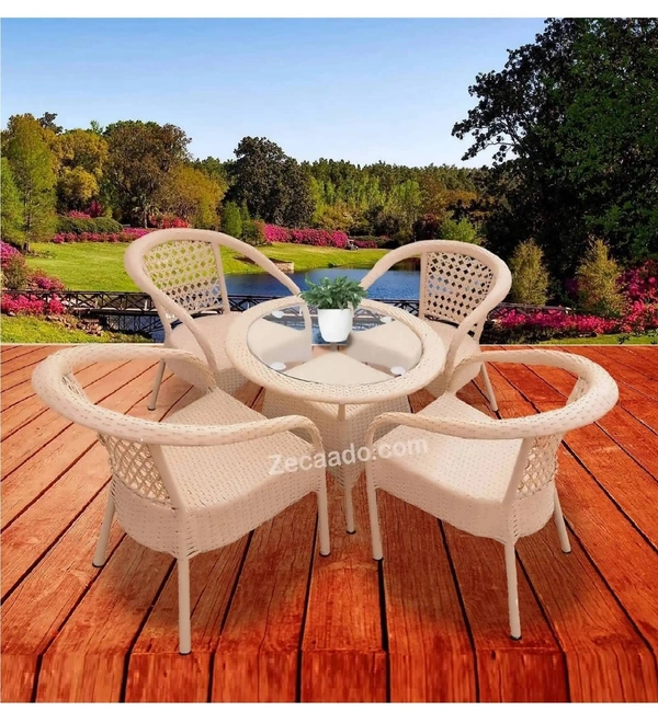 Zecado Nectar 4 Seater patio Coffee Table set in Fawn Corduroy Finish - Fawn