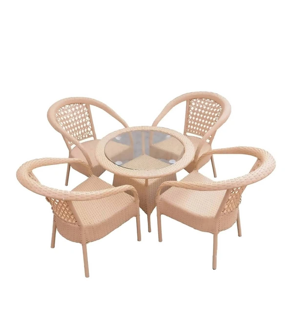 Zecado Nectar 4 Seater patio Coffee Table set in Fawn Corduroy Finish - Fawn