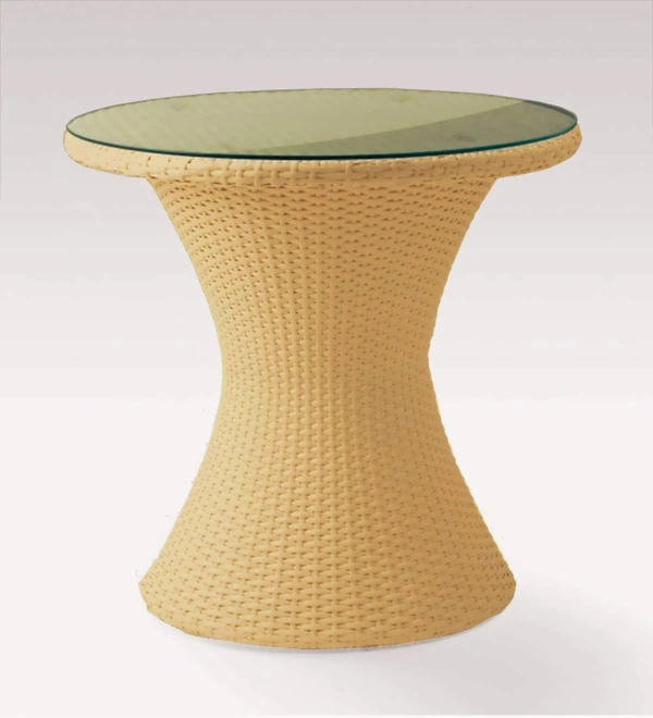 Zecado Nest 2 Seater Patio Coffee Table with Orange Cushions in Fawn Corduroy Finish - Fawn, Orange