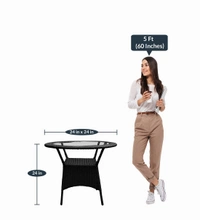 Zecado Nightingale 4 seater Patio Coffee Table Set In Black Corduroy Finish - Black