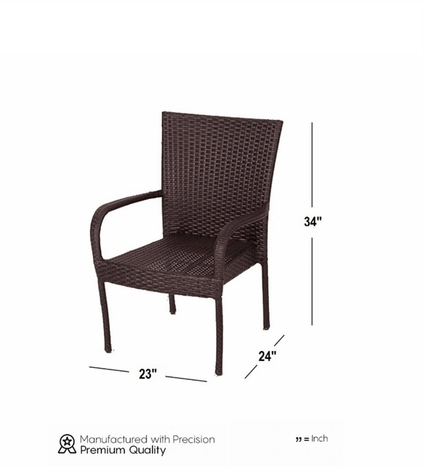Zecado Nirvana 2 Seater Wicker Lawn Chair Set in Black Corduroy Finish - Brown