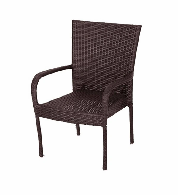 Zecado Nirvana 2 Seater Wicker Lawn Chair Set in Black Corduroy Finish - Brown