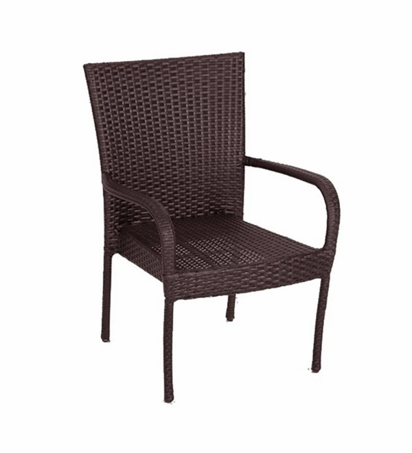 Zecado Nirvana 2 Seater Wicker Lawn Chair Set in Black Corduroy Finish - Brown