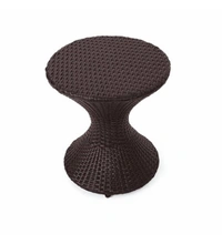 Zecado Nirvana 2 Seater Wicker Lawn Chair Set in Black Corduroy Finish - Brown