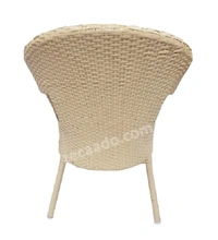 Zecado Opera 2 Seater Patio Dining Set with Brown Cushions in Off-White Corduroy Finish - Off-White, Brown