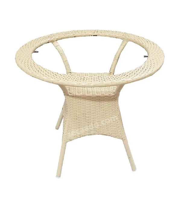 Zecado Opera 2 Seater Patio Dining Set with Orange Cushions in Off-White Corduroy Finish - Off-White, Orange