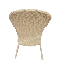 Zecado Opera 2 Seater Patio Dining Set with Orange Cushions in Off-White Corduroy Finish - Off-White, Orange