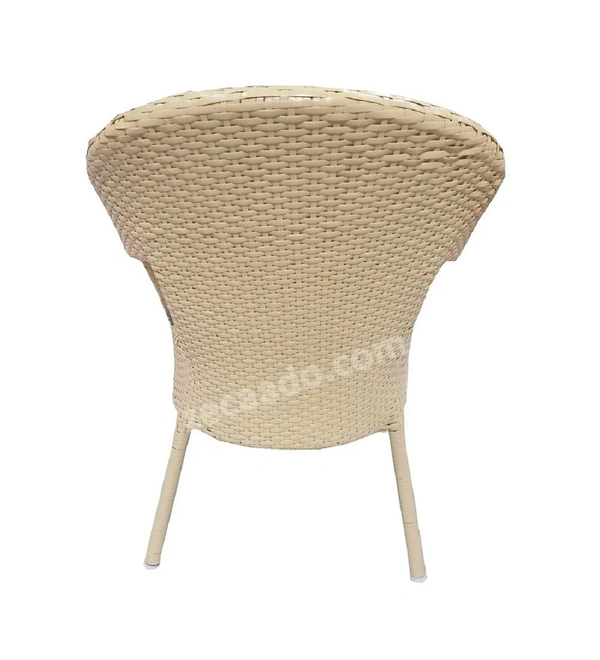 Zecado Opera 2 Seater Patio Dining Set with Orange Cushions in Off-White Corduroy Finish - Off-White, Orange