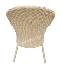 Zecado Opera 4 Seater Patio Dining Set with Yellow Cushions in Off-White Corduroy Finish - Off-White, Yellow