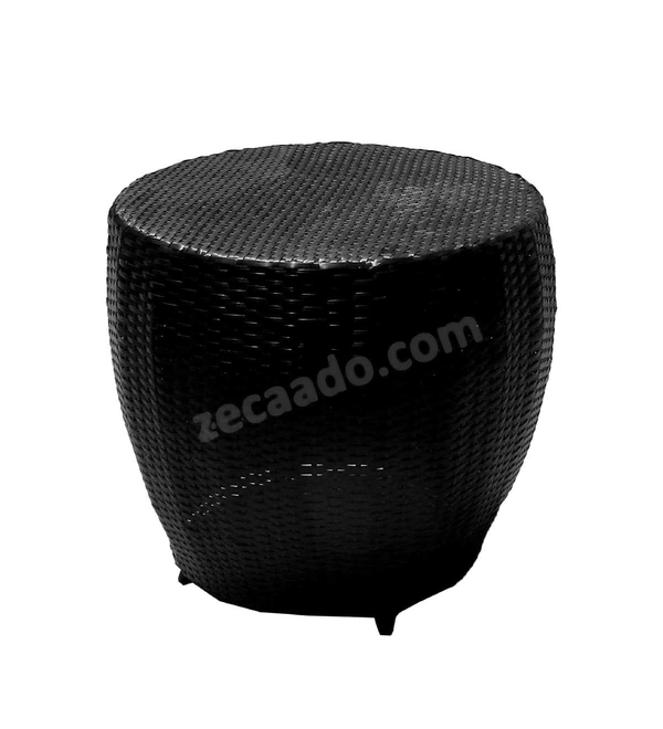 Zecado Ovate 2 Seater Patio Coffee Table with Blue Cushions in Black Corduroy Finish - Black, Blue