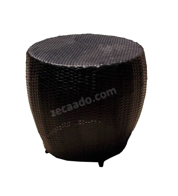 Zecado Ovate 2 Seater Patio Coffee Table with Orange Cushions in Brown Corduroy Finish - Brown, Orange