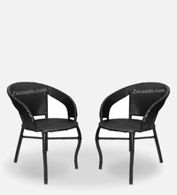 Zecado Patio Chairs (Set Of 2) in Black Corduroy Finish - Black