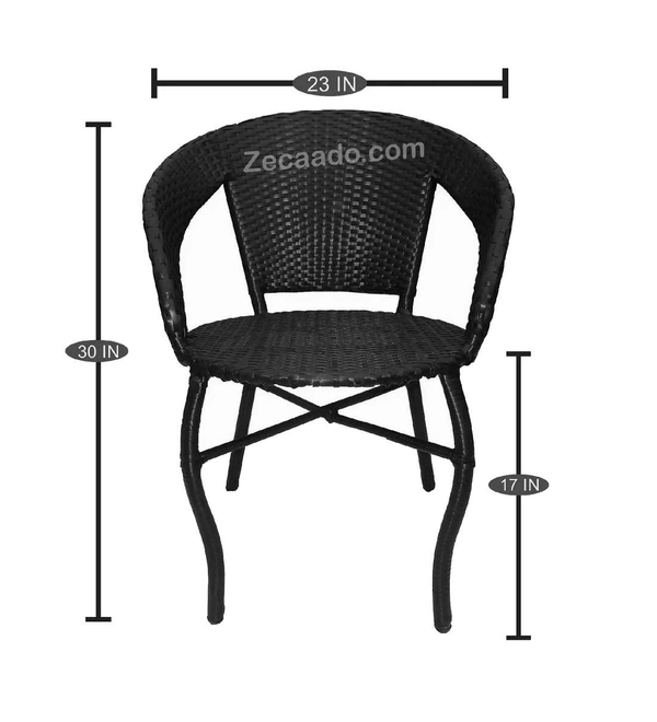 Zecado Patio Chairs (Set Of 2) in Black Corduroy Finish - Black