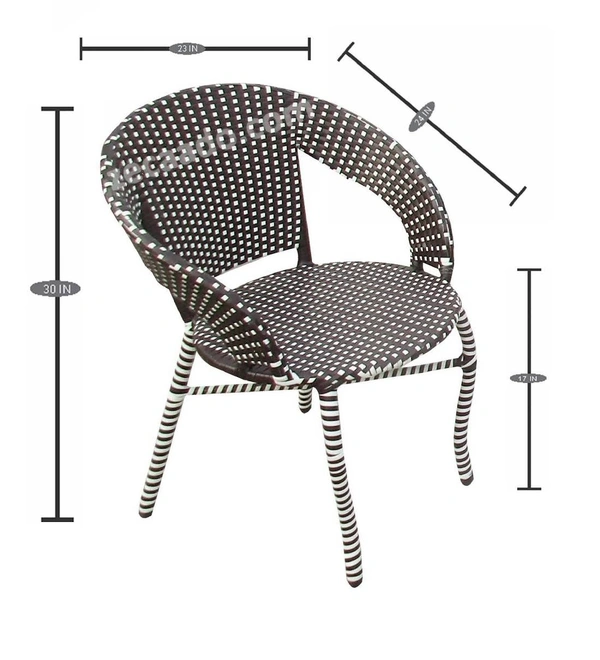 Zecado Patio Chairs (Set Of 2) in Brown & White Corduroy Finish - Brown & White