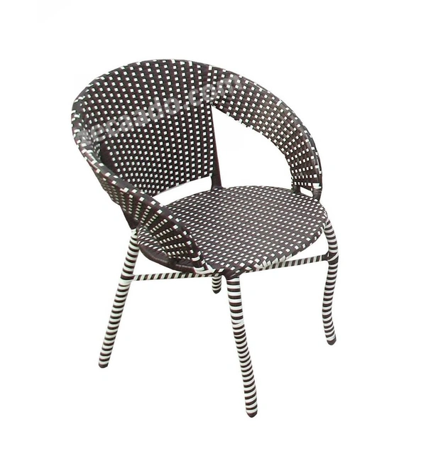 Zecado Patio Chairs (Set Of 2) in Brown & White Corduroy Finish - Brown & White