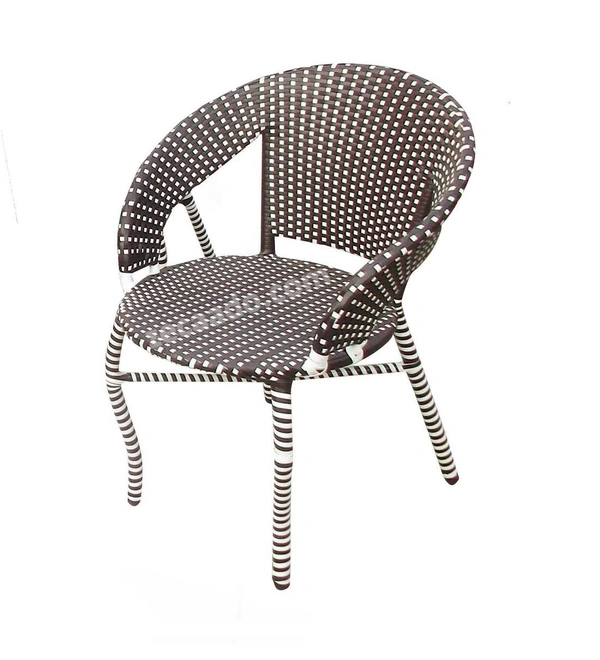 Zecado Patio Chairs (Set Of 2) in Brown & White Corduroy Finish - Brown & White