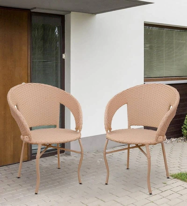 Zecado Patio Chairs (Set Of 2) in Fawn Corduroy Finish - Fawn