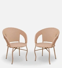 Zecado Patio Chairs (Set Of 2) in Fawn Corduroy Finish - Fawn