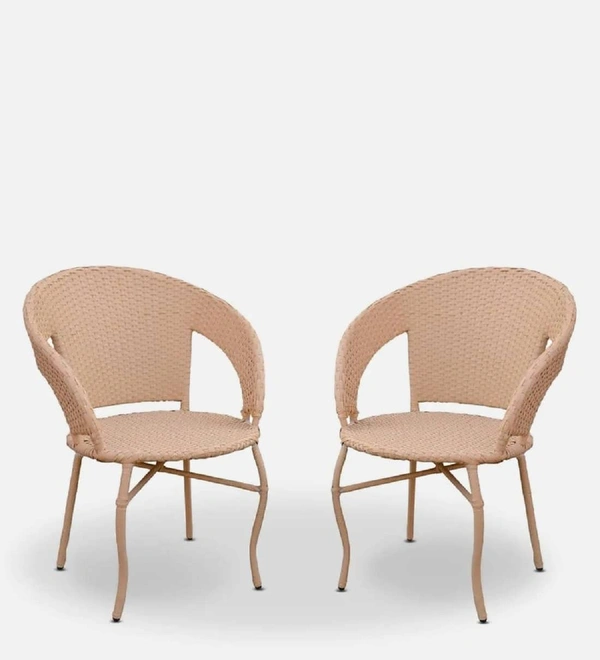 Zecado Patio Chairs (Set Of 2) in Fawn Corduroy Finish - Fawn