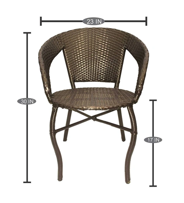 Zecado Patio Chairs (Set Of 2) in Golden Corduroy Finish - Golden