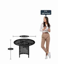 Zecado Pavillion 4 Seater Cofee chair Set in Black Corduroy Finish with Off-White Cushions - Black, Off-White
