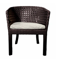 Zecado Pavillion 4 Seater Cofee chair Set in Brown Corduroy Finish with Off-White Cushions - Brown, Off-White