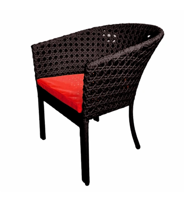 Zecado Pavillion 2 Seater Cofee chair Set in Brown Corduroy Finish with Red Cushions - Brown, Red