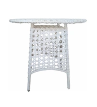 Zecado Pavillion 4 Seater Cofee chair Set in White Corduroy Finish with Yellow Cushions - White, Yellow