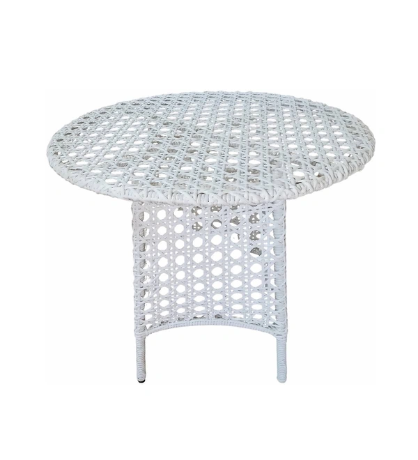Zecado Pavillion 4 Seater Cofee chair Set in White Corduroy Finish with Yellow Cushions - White, Yellow