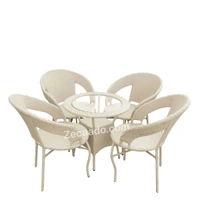 Zecado Pearl 4 Seater Patio Coffee Table Set In Off-White Corduroy Finish - Off-White