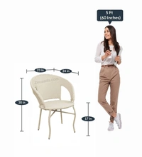 Zecado Pearl 2 Seater Patio Coffee Table Set In Off-White Corduroy Finish - Off-White