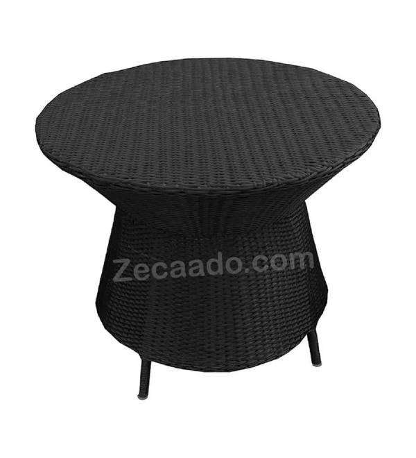 Zecado Posiedon 4 Seater Patio Coffee Table Set in Black Corduroy Finish with Yellow Cushion - Black, Yellow