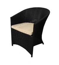 Zecado Posiedon 2 Seater Patio Coffee Table Set in Black Corduroy Finish with Off-White Cushion - Black, Off-White