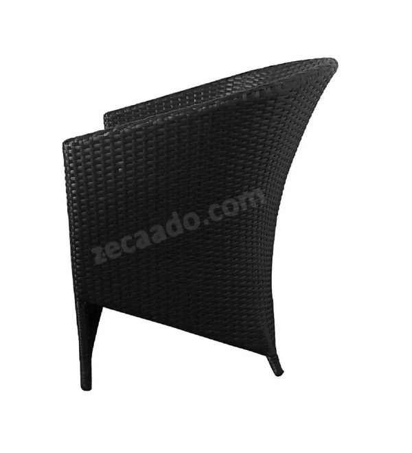 Zecado Posiedon 2 Seater Patio Coffee Table Set in Black Corduroy Finish with Off-White Cushion - Black, Off-White