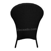 Zecado Pristine 2 Seater Wicker Lawn Chair Set in Black Corduroy Finish with Off-White Cushions - Black, Orange