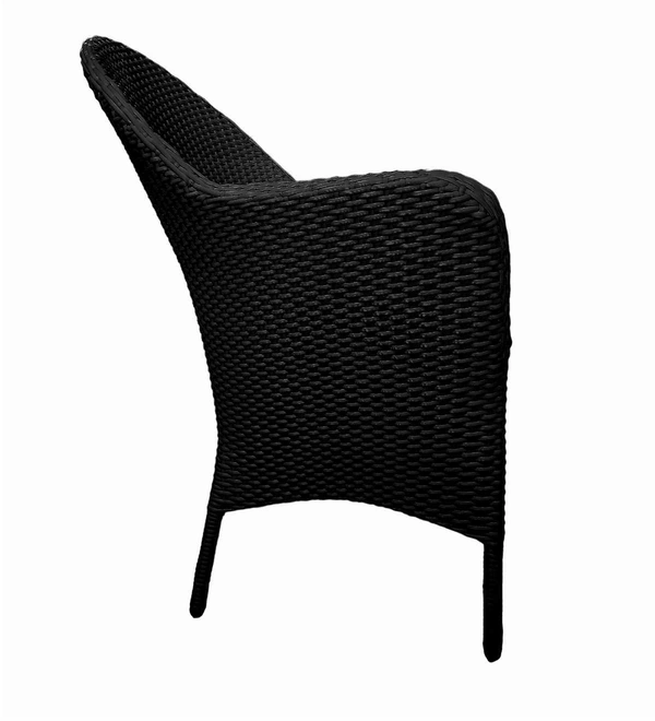 Zecado Pristine 2 Seater Wicker Lawn Chair Set in Black Corduroy Finish with Off-White Cushions - Black, Red