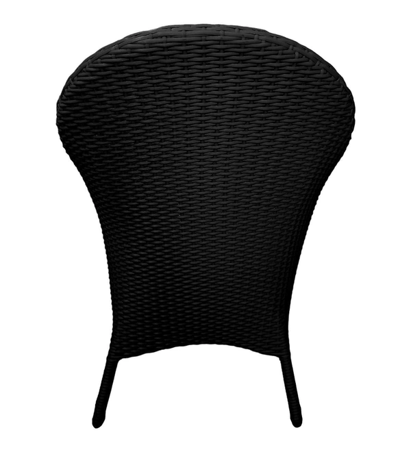 Zecado Pristine 2 Seater Wicker Lawn Chair Set in Black Corduroy Finish with Off-White Cushions - Black, Red