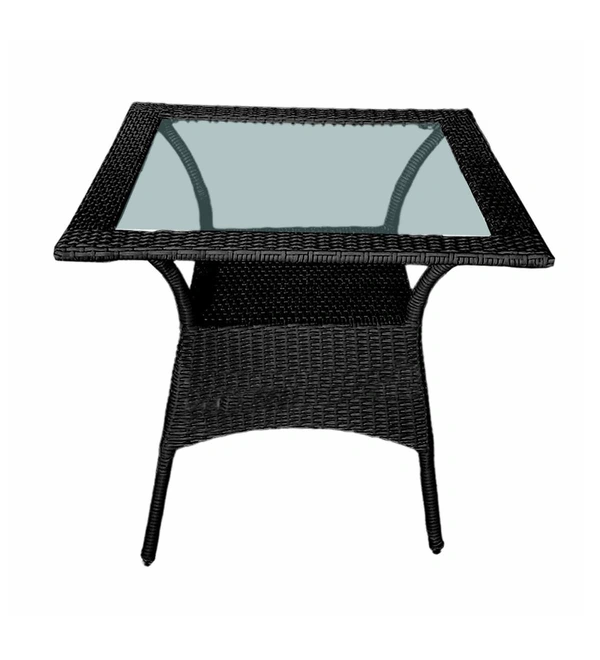 Zecado Pristine 2 Seater Wicker Lawn Chair Set in Black Corduroy Finish with Off-White Cushions - Black, Red