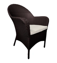 Zecado Pristine 2 Seater Wicker Lawn Chair Set in Brown Corduroy Finish with Off-White Cushions - Brown, Off-White