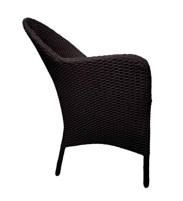 Zecado Pristine 2 Seater Wicker Lawn Chair Set in Brown Corduroy Finish with Off-White Cushions - Brown, Off-White